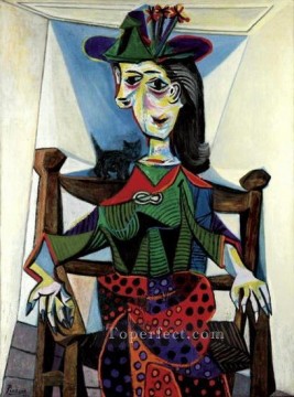 Pablo Picasso Painting - Dora Maar con el gato 1941 Pablo Picasso